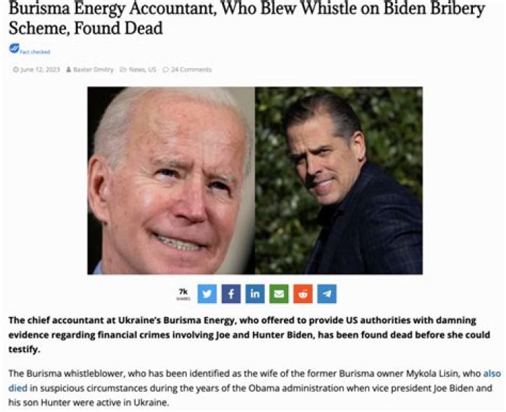 Burisma Whistleblower Mykola Lisin Wife Biden Whistleblower Found Dead