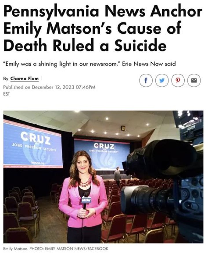 Emily Matson Suicide Rumors: Did Esteemed Pennsylvania News Anchor Kill Herself?