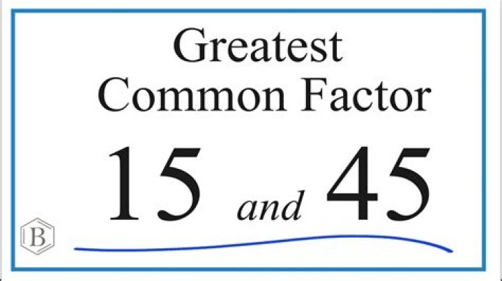 GCF of 15 and 45