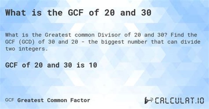 GCF of 30 and 10